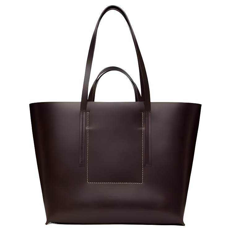 RICK OWENS RICK OWENS/RO Leather Tote Bag, Shopping Bag, Shoulder Bag, Handbag Men's Dark Brown