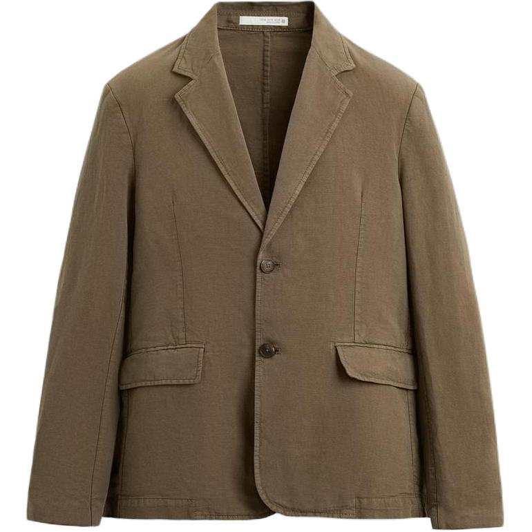 ZARA Business Suits Men's Khaki Suit Collar Moderate Business Suit