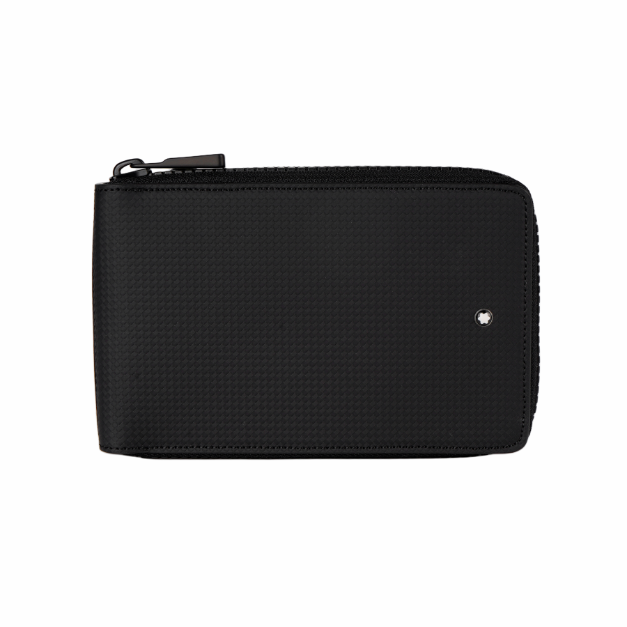 MONTBLANC Stylish 2.0 Collection Print Cow Leather Envelope Bag, Clutch Passport Holder Mini Men's Black