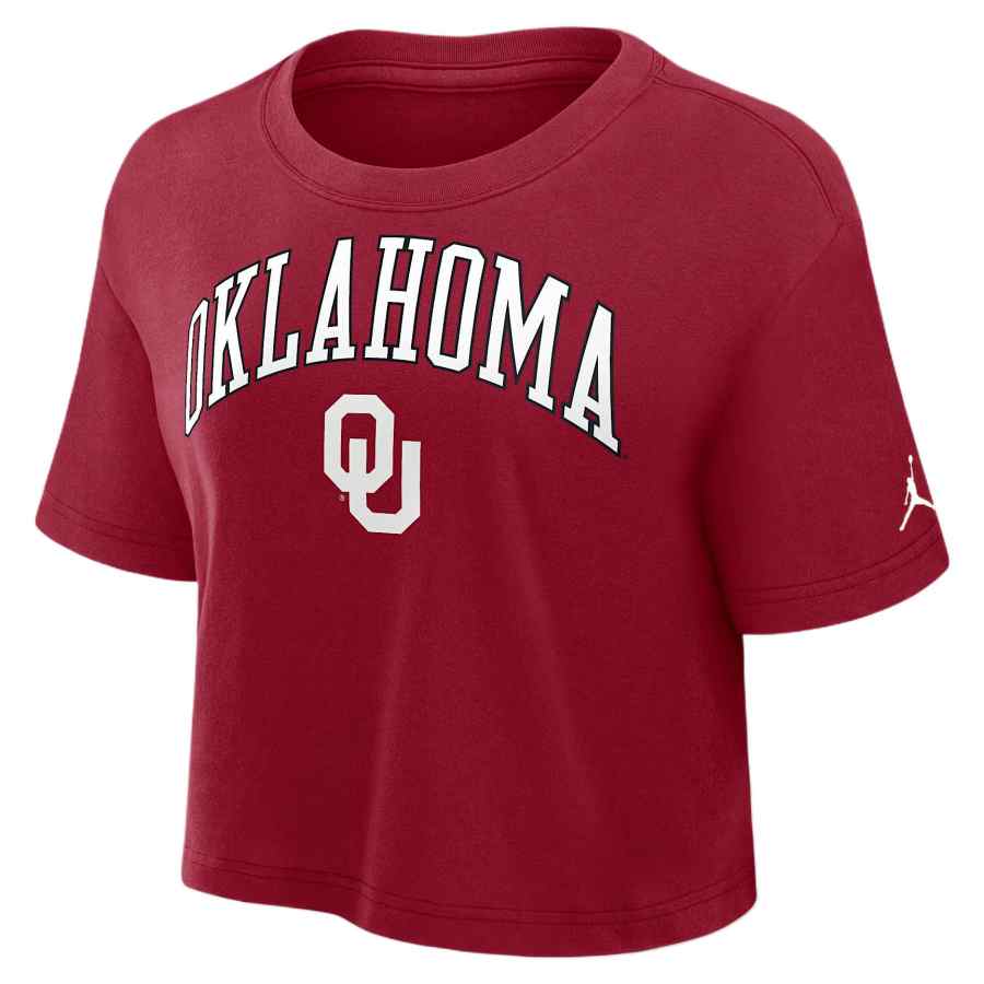 Jordan Jordan Oklahoma Athletic Prep Arch Women's Jordan Brand Dri FIT College Cropped T Shirt