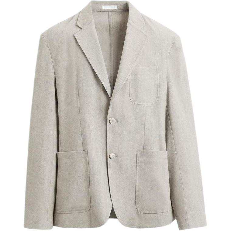 ZARA Business Suits Men's Gray Suit Collar Moderate Business Suit