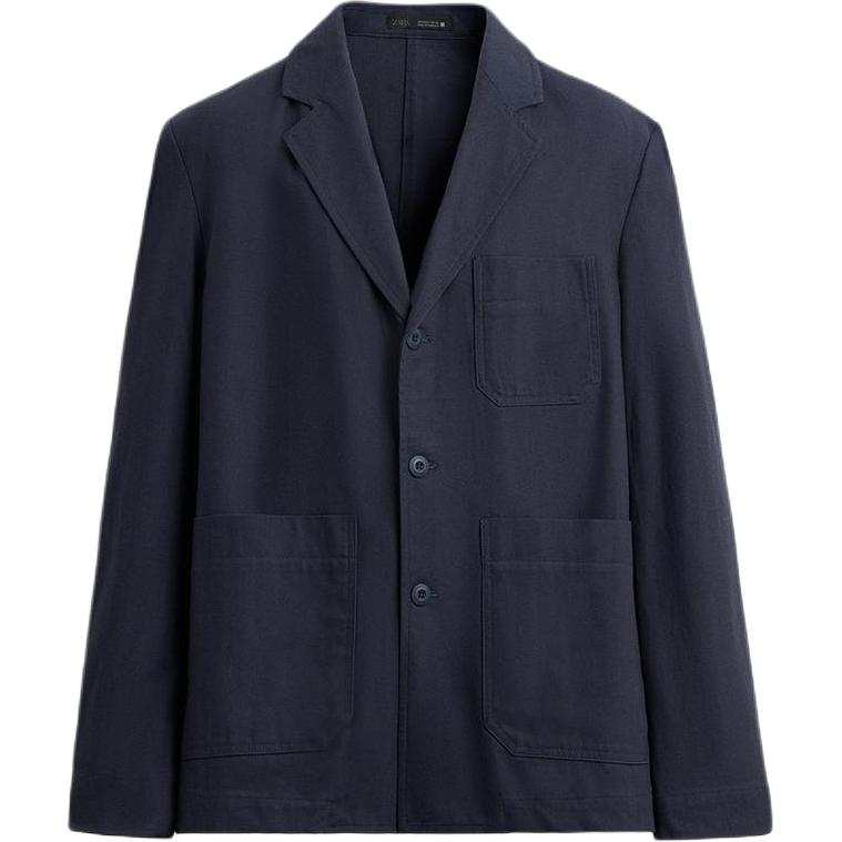 ZARA Business Suits Men's Blue Suit Collar Moderate Business Suit