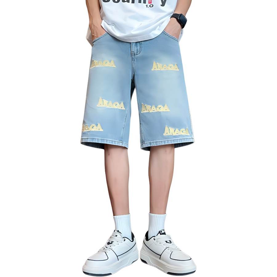Tonlion Denim Shorts Unisex Blue Tone Thin