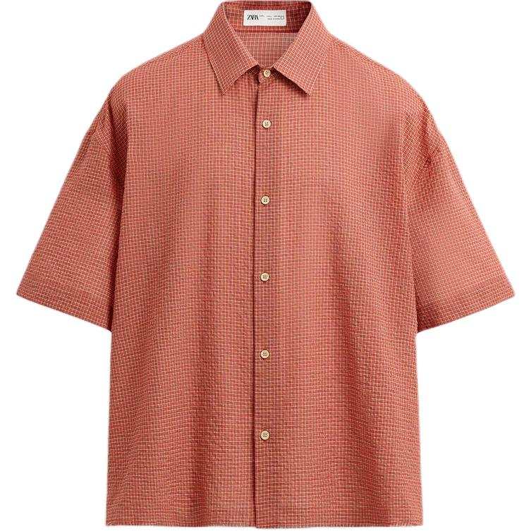 ZARA ZARA Shirts Men's Red Lapel Moderate