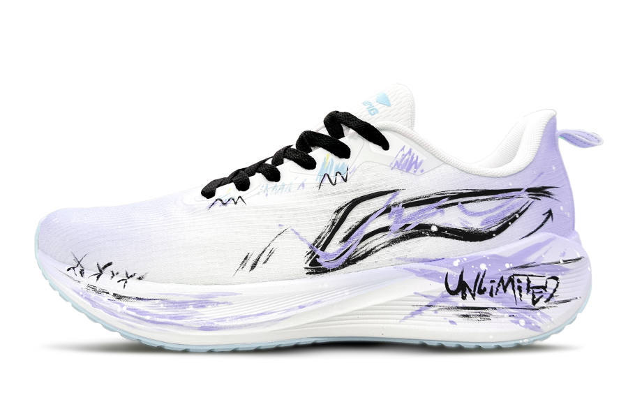 Li-Ning Li Ning Wuyue Cushioning Abrasion Resistant Breathable Low top Casual Running Shoes Men's Purple