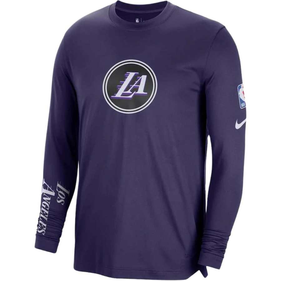 Nike Nike Nba Los Angeles Lakers City Edition Dri Fit Loose Fit L/S T shirt