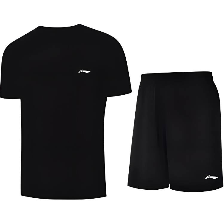 Li-Ning Li Ning Casual Sportswear Two Piece Set Black Teenagers