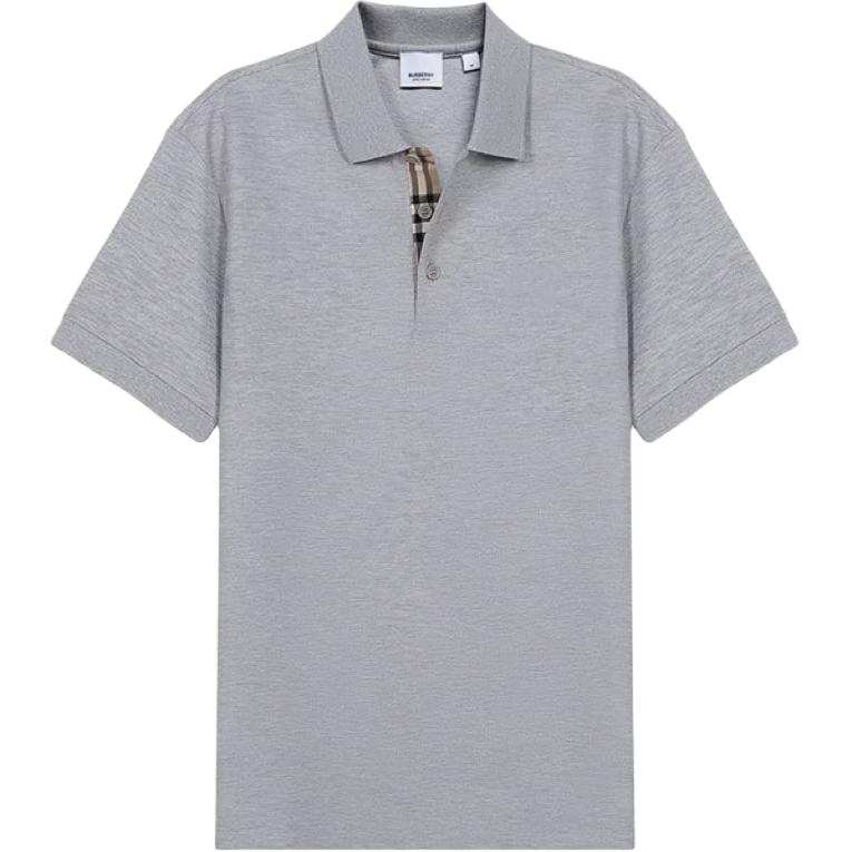 Burberry Polo Shirts Men's Gray Polo Collar Moderate