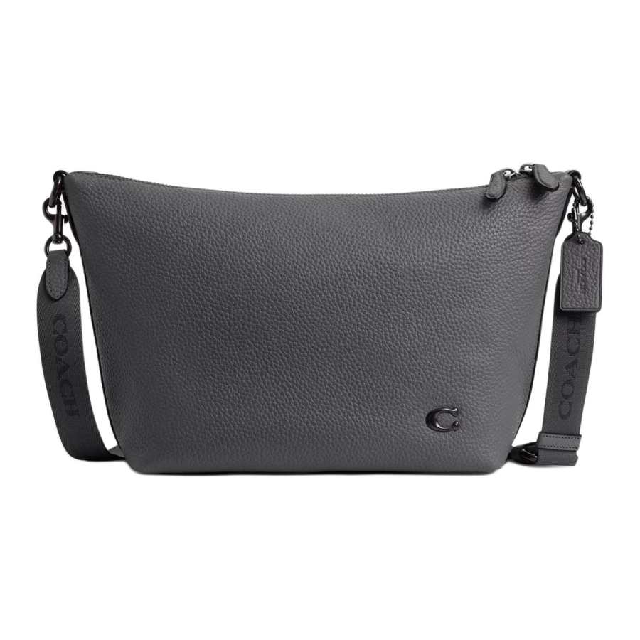 COACH Messenger Leather Messenger Bag, Crossbody Bag, Shoulder Bag Medium Men's Charcoal Gray