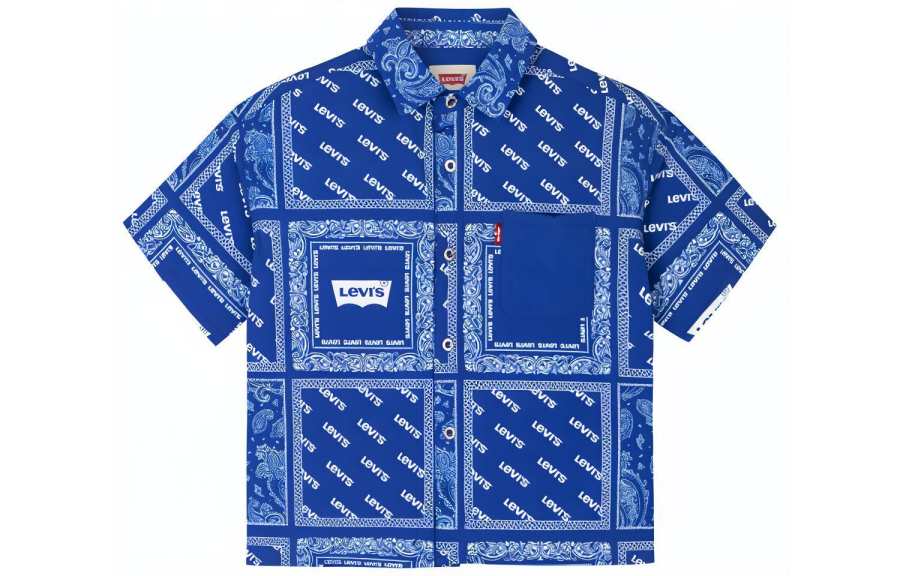 Levis Brand Logo Paisley Top Summer Kids' Nightingale Blue