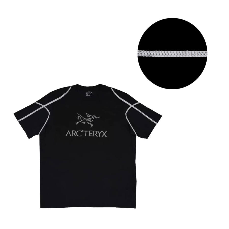 Arcteryx T Shirts Men's Black/Black International, Suggestion Size Small Crew Neck Moderate Straight Fit