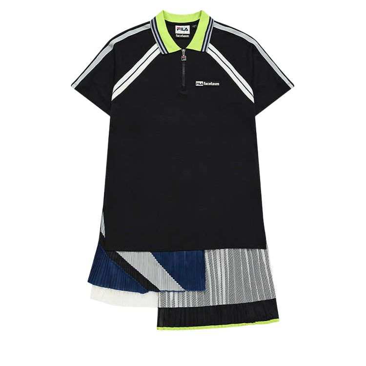 FILA FUSION Short Sleeved Dress Women's Elegant Black