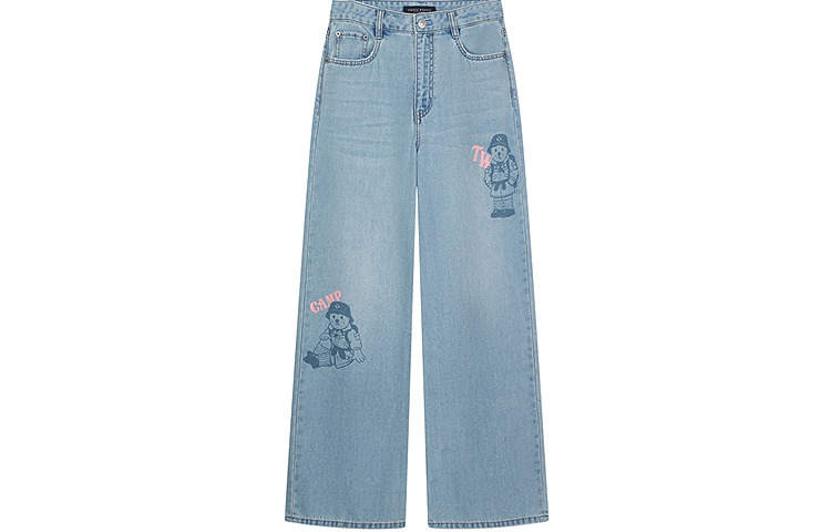 Teenie Weenie Jeans Women's Light Blue Moderate Straight Fit Pants