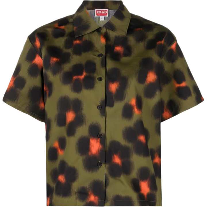 KENZO KENZO Shirts Women's Green Pointed Collar Moderate Other