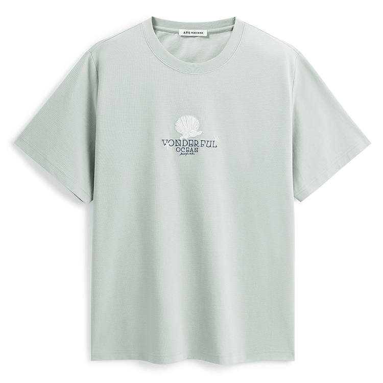 PEACEBIRD MEN Cooling High Thread Count Embroidery Short Sleeved T Shirts Men's