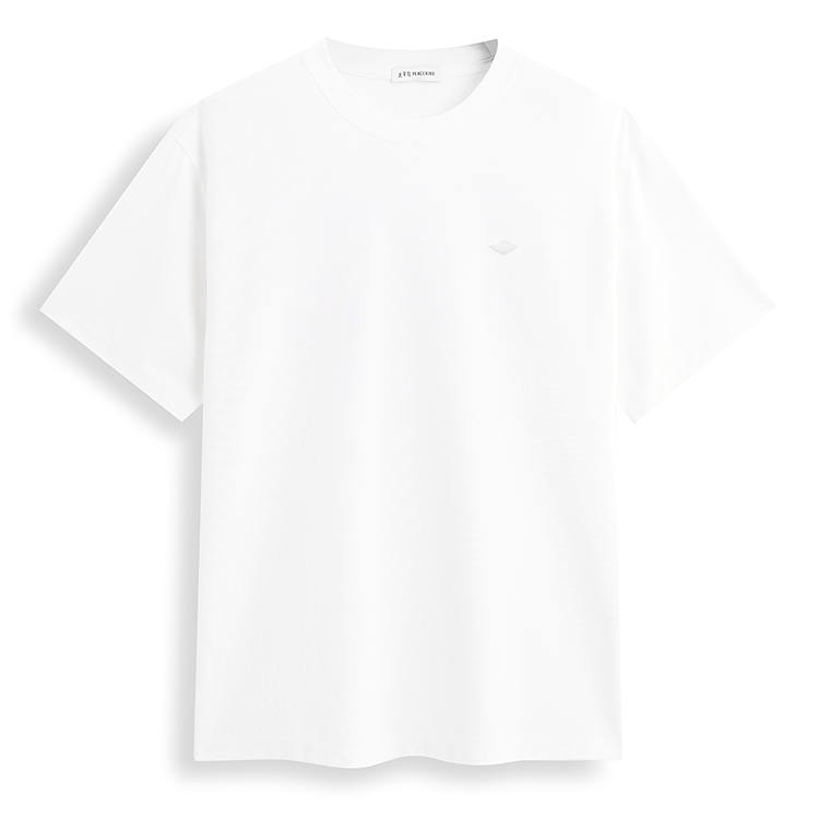 PEACEBIRD MEN Back Print White Short Sleeved T Shirt Men's