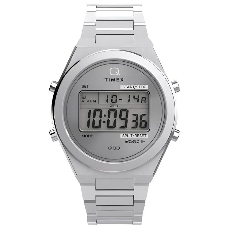 TIMEX Q Wrist Watches Quartz Movement Stainless Steel Strap 39mm Silver Dial Men's Watches