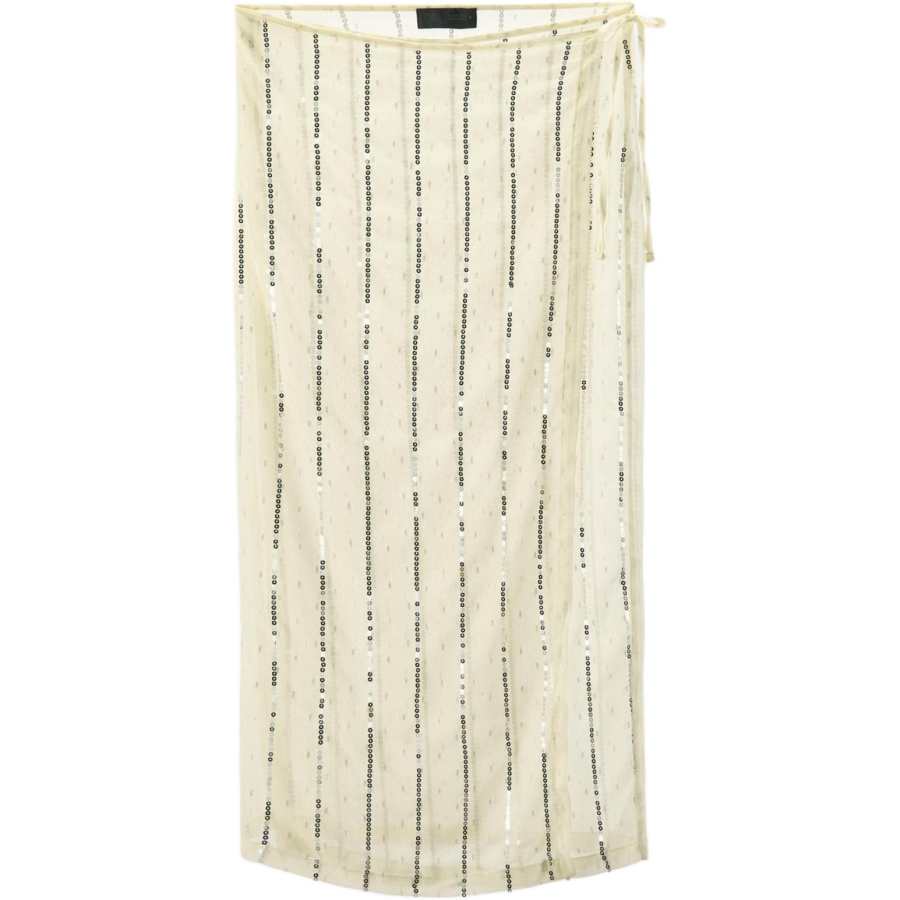 ZARA Casual Long Skirts Women's Light Yellow Thin