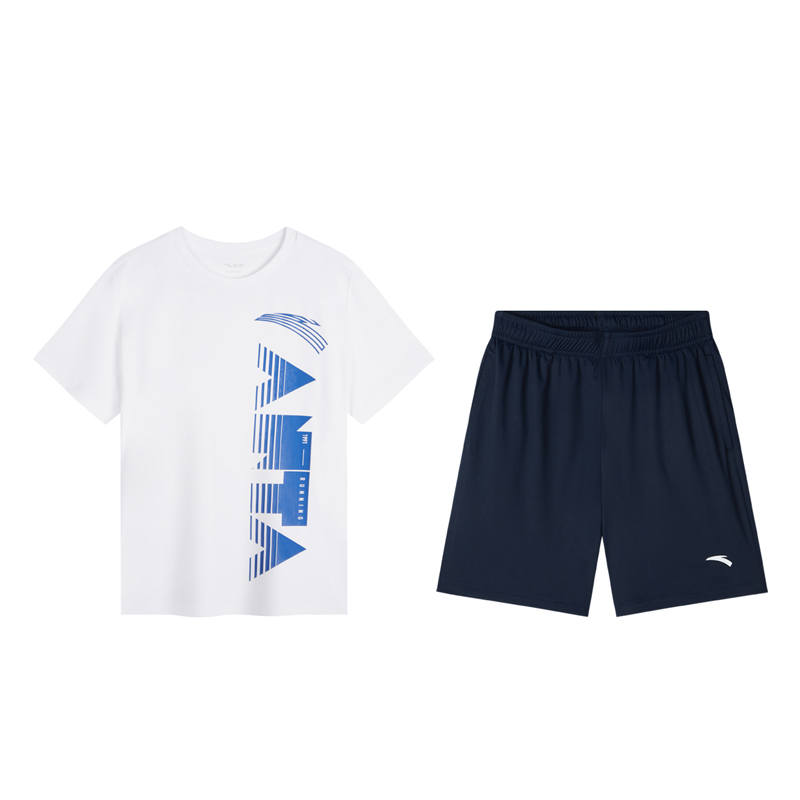 Antakids Casual Sportswear Running Collection Pure White/late Night Blue Teenagers