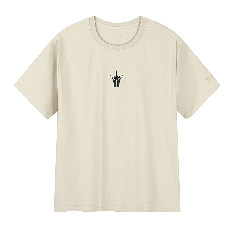 361° T Shirts Men's Light Brown Crew Neck Moderate Straight Fit