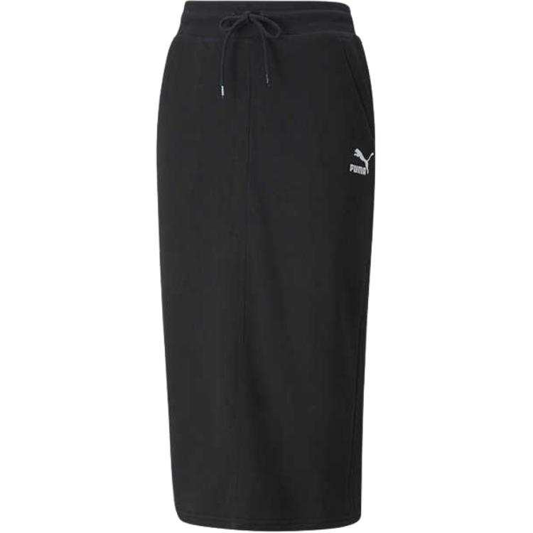 PUMA CLASSICS Casual Long Skirts Women's Black Moderate Long Bodycon Skirt