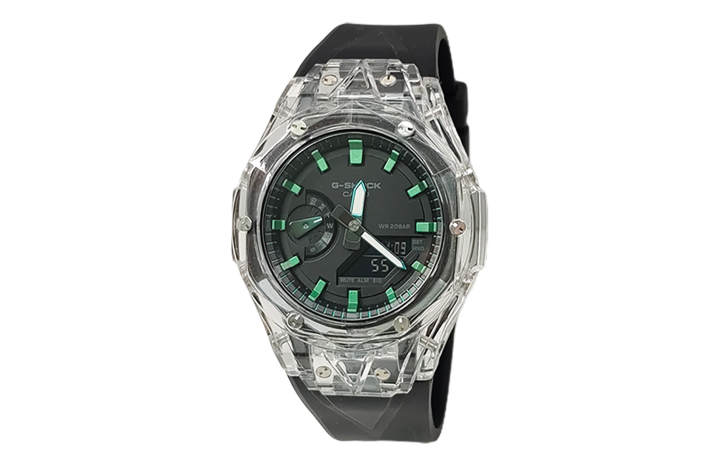 CASIO CASIO Custom Collection Quartz Movement Fluoroelastomer Strap Watch Men's Watches Black Dial