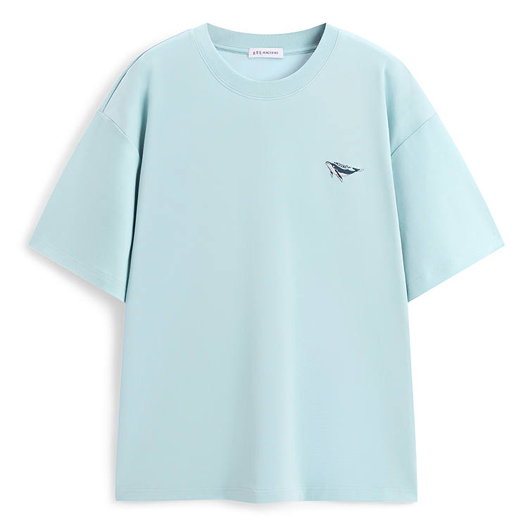 PEACEBIRD MEN Trendy American Back Embroidery Short Sleeved T Shirts Men's