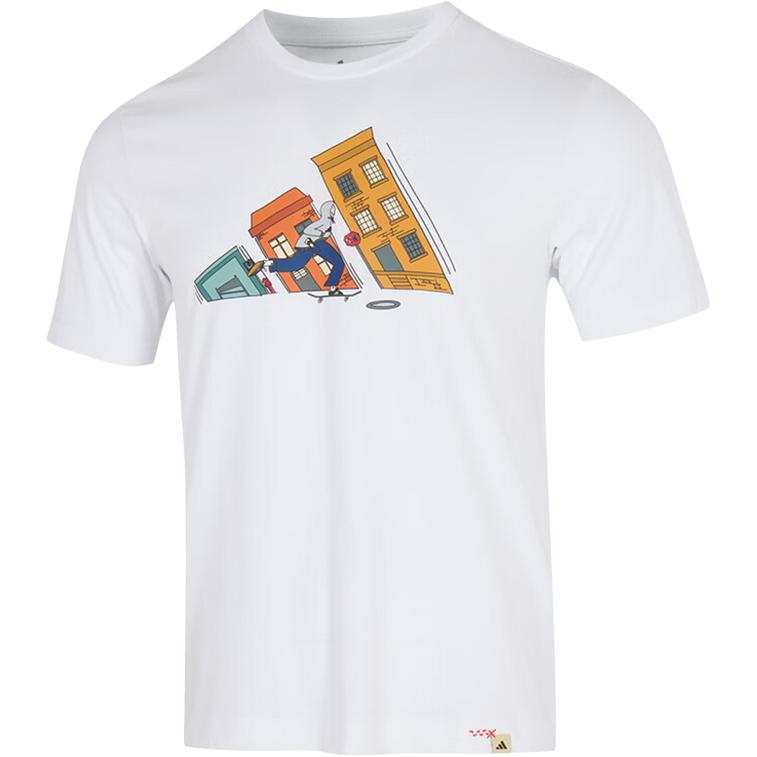 Adidas Adidas T Shirts Men's White Crew Neck Moderate