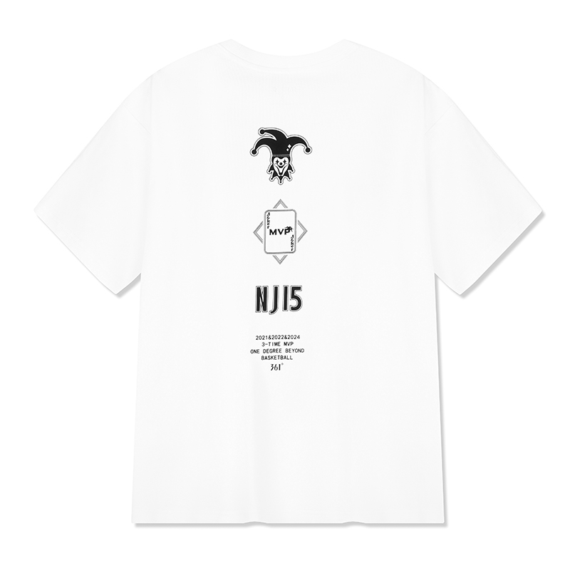 361° T Shirts Men's White Crew Neck Moderate Straight Fit
