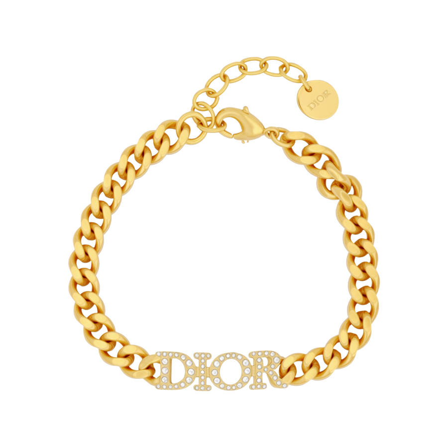 DIOR Christian DIOR Pre Owned 2010 2020 DIOR Revolution Plated Crystal Chain Bracelet Costume Bracelet