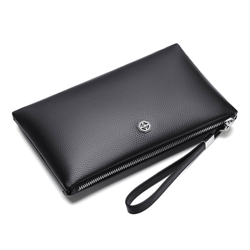 SEPTWOLVES Cow Leather Clutch Unisex Black