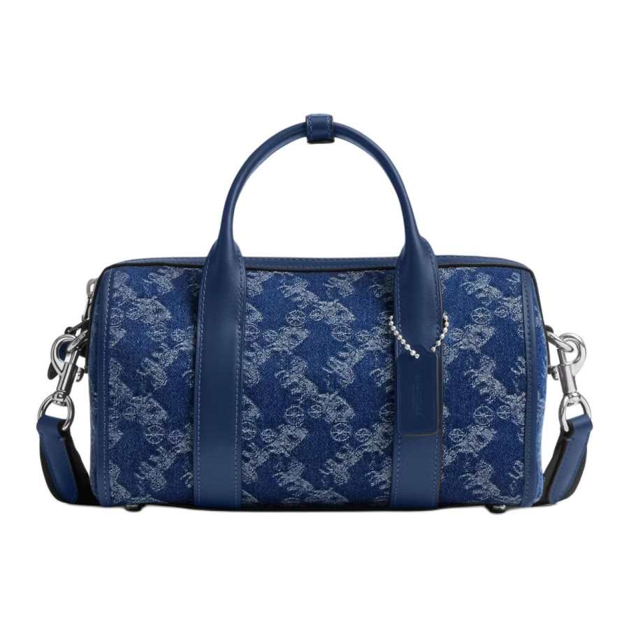 COACH Gotham Denim Fabric With Leather Shoulder Bag, Crossbody Bag, Handbag Medium Men's Dark Blue