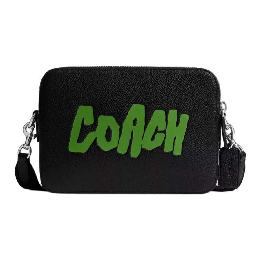 COACH Charter Leather Crossbody Bag, Shoulder Bag Medium Women's Black