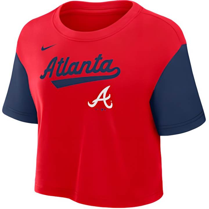 Nike Nike Atlanta Braves Script Women's Nike Dri FIT Mlb Cropped T Shirt