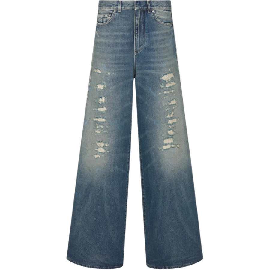 DIOR DIOR Jeans Women's Blue Moderate Flared Pants