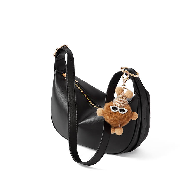 NALANDU Cow Leather Dumpling Bag, Crescent Bag, Crossbody Bag Medium Women's Oat