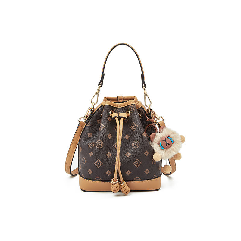 LAORENTOU Synthetic Leather Shoulder Bag, Crossbody Bag, Handbag Women's Brown/Pink