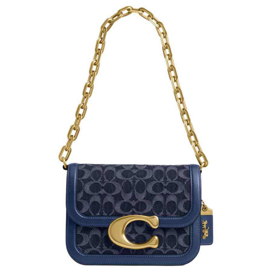 COACH IDOLSignature Fabric With Cow Leather Crossbody Bag, Shoulder Bag Small Women's Blue