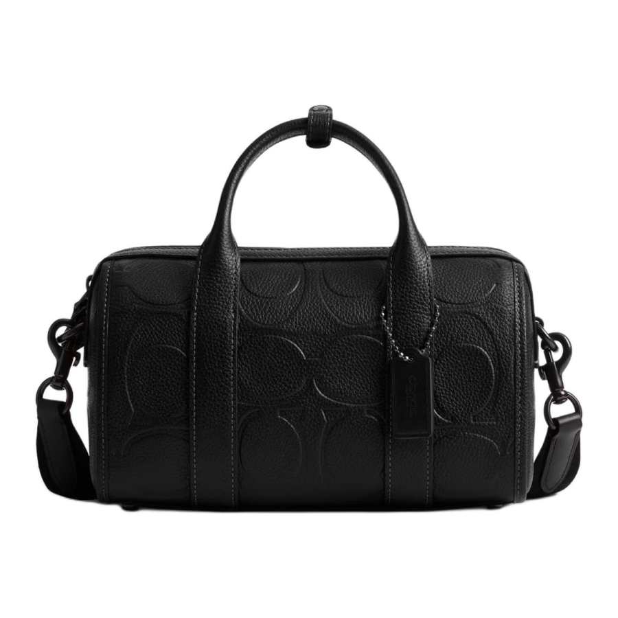 COACH GothamDuffle Polished Pebbled Leather Shoulder Bag, Crossbody Bag, Handbag Medium Men's Black