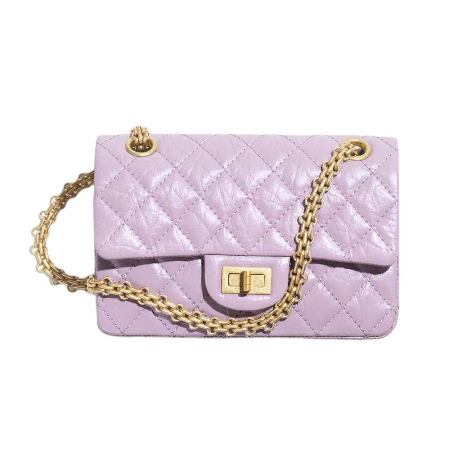 CHANEL 2.55 Old Calfskin Crossbody Bag, Shoulder Bag Regular Women's Lilac