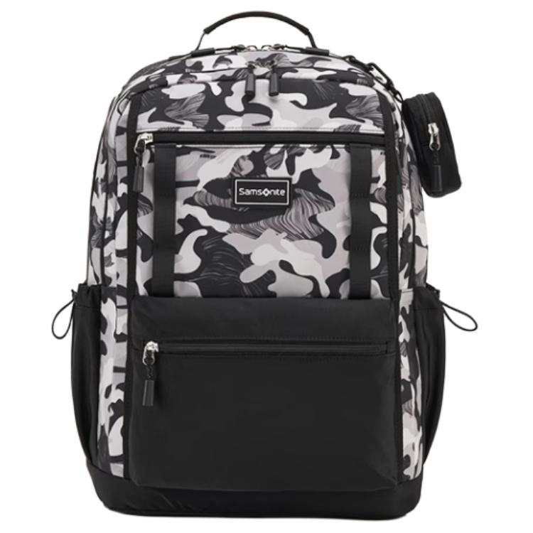 Samsonite SAMSONITE Fabric Backpack Unisex Black Camouflage