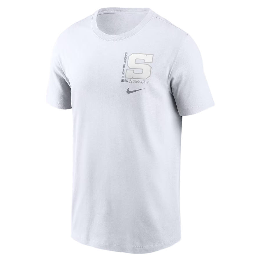Nike Nike College T Shirts Men's White Crew Neck Moderate Straight Fit