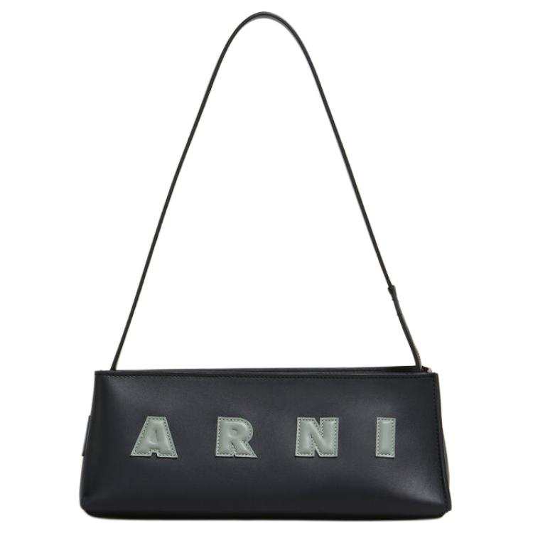 MARNI Museo Calfskin Baguette Bag Handbag, Shoulder Bag Women's Black