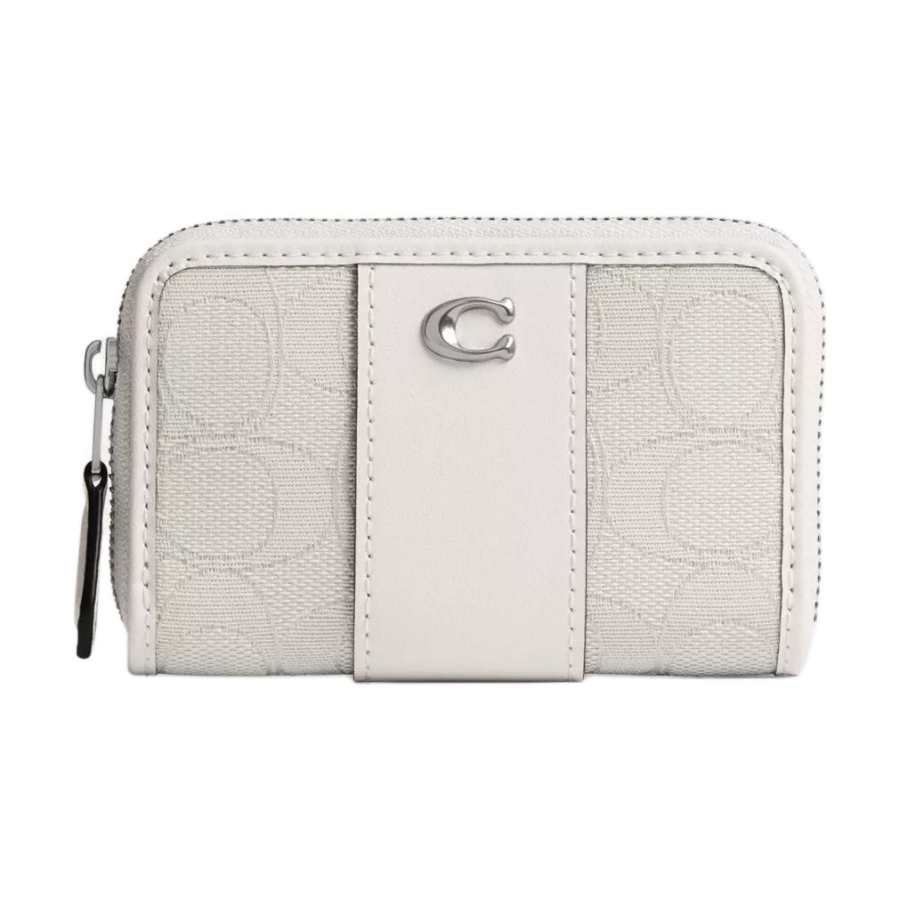COACH Signature Jacquard Fabric Card Holder Regular Women's Cloud Chalk