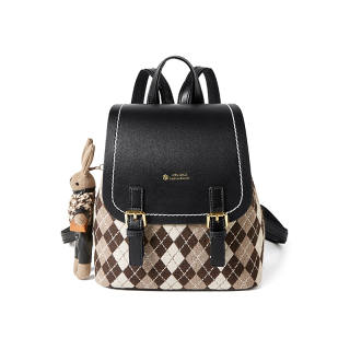 NALANDU Fabric Backpack Medium Women's Midnight Black
