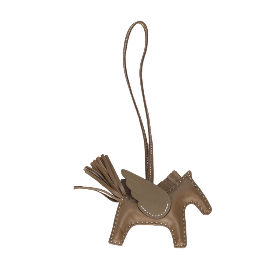 HERMES HERMES Rodeo Pegase Leather Charms Unisex Elephant Gray