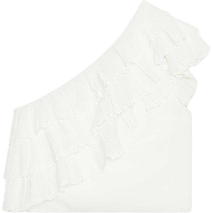 ZARA Tank Tops Women's White Moderate Asymmetrical Shoulder