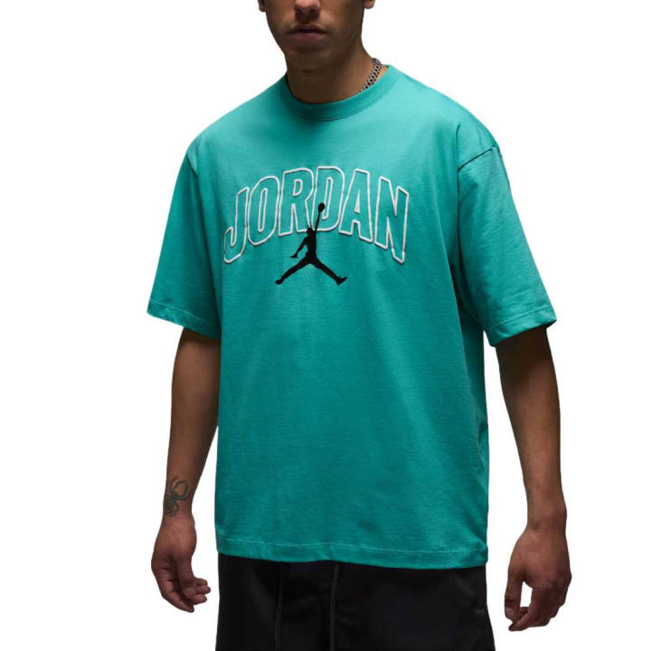 Jordan Jordan Brooklyn T Shirts Men's Green Crew Neck Moderate Straight Fit
