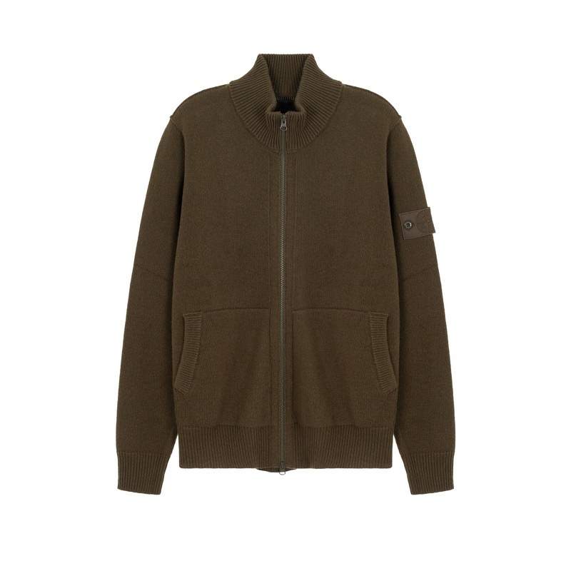 STONE ISLAND Jackets Men's Brown Stand Collar Moderate Other