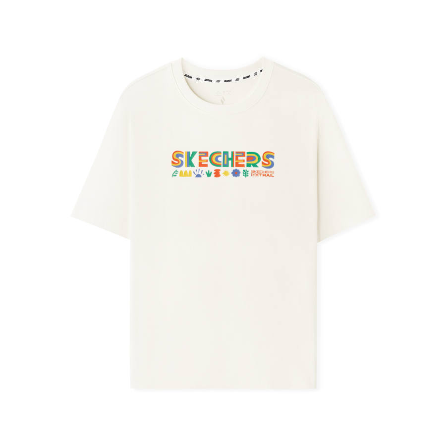 Skechers T Shirts Unisex Ecru Crew Neck